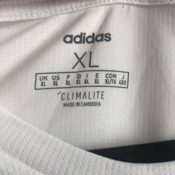 NEW WHITE ADIDAS LONG SLEEVE CLIMALITE T-SHIRT XL - Picture 2 of 4